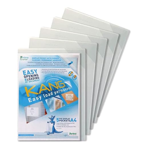 Tarifold P194684 Kang Easy Load Permanent Adhesive, Corner Close (Pack of 5)
