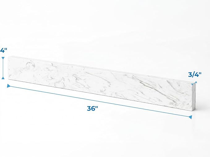 Bathroom Vanity Sink Backsplash/Sidesplash (Engineered Carrara Marble, 4" x 36")