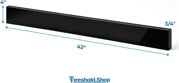Bathroom Vanity Sink Backsplash/Sidesplash (Super Black Engineered Marble, 4" x 42")