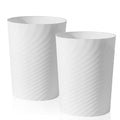 Plastic Small Bathroom Trash Can Wastebasket Garbage Can, White, 2 Pack | Sturdy-Easy to Clean, Bathroom, Laundry Room, Kitchen, Office, Kids Room, Dorm, Bedroom, 2.6 Gallon