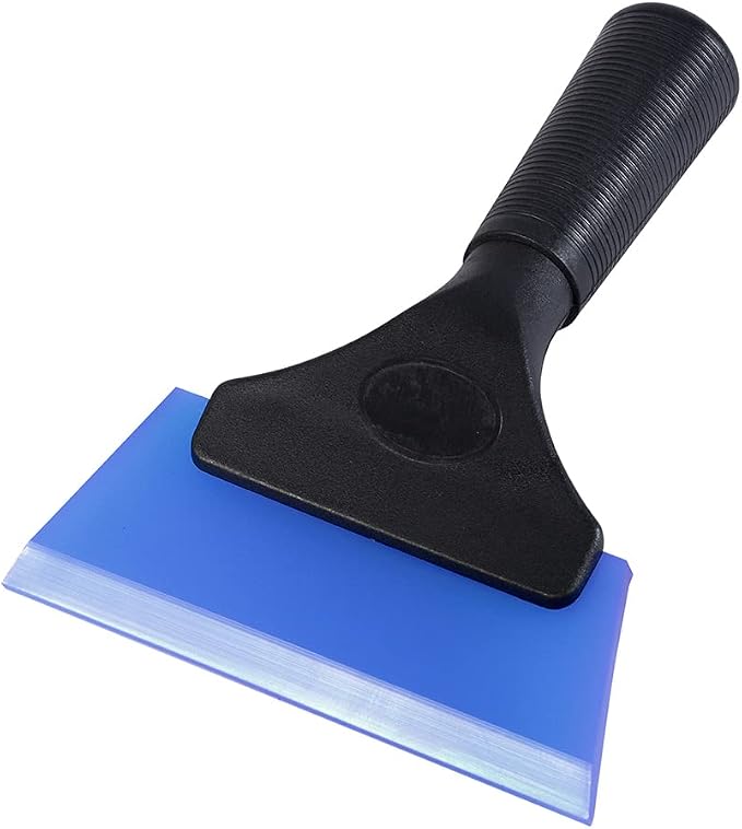 FOSHIO Small Squeegee with 5 Inch Dark Blue Rubber Blade Mini Wiper Window Tinting Tools for Mirror Glass Window Cleaner with Non-Slip Handle, 2 Pack