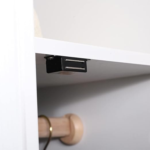 Mousike Cabinet Magnets Magnetic Door Catch Stainless Steel Door Magnet for Kitchen Bathroom Cupboard Wardrobe Closet Closures Cabinet Door Drawer Latch 20 lbs (Black 8Pack)