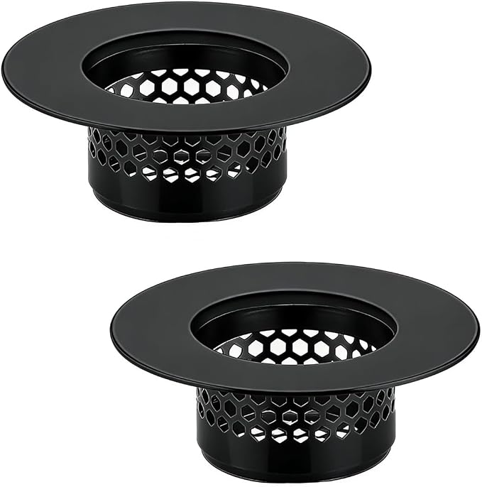 2Pcs Polished Silver Shiny Drain Strainer - Fits 1.25"-1.60" Hole | Stainless Steel Hair Catcher for Bathroom/Bathtub/Laundry/RV Sink