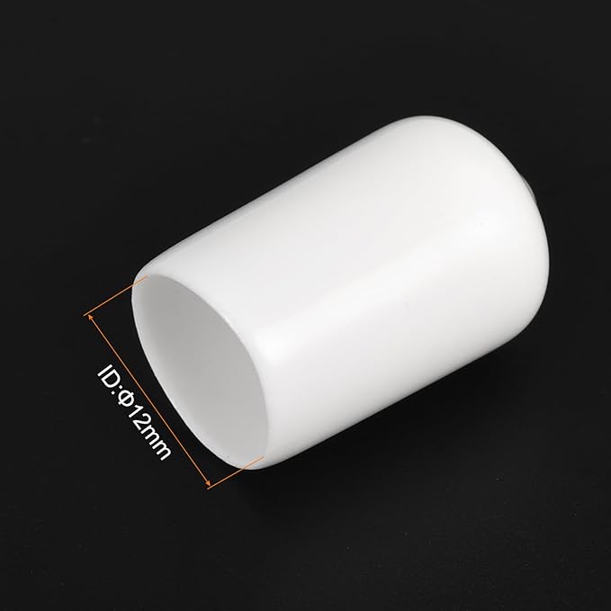 uxcell 20pcs Rubber End Caps 12mm(1/2 inch) ID Vinyl Round End Cap Cover Screw Thread Protectors White