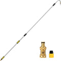 20FT Reach Gutter Cleaning Tools from Ground, 12FT Telescoping Gutter Cleaning Wand with 360° Rotating Metal Nozzle, Brass Valve, Hose Attachment for Garden Hose