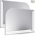 Lewtemi 2 Pcs 17" x 12" Sink Splash Guard for Kitchen 304 Stainless Steel with Double-sided Tape Wall Mount Side Splash Guards Protection for Commercial Kitchens Restaurant Bar Hand Sink