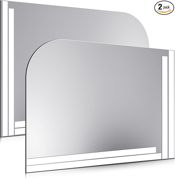 Lewtemi 2 Pcs 17" x 12" Sink Splash Guard for Kitchen 304 Stainless Steel with Double-sided Tape Wall Mount Side Splash Guards Protection for Commercial Kitchens Restaurant Bar Hand Sink
