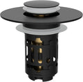 Hibbent Upgraded 3 in 1 Bathroom Sink Drain Strainer, Universal Pop Up Stopper, Removable Stainless Steel Filter Basket Hair Catcher, Sink Plug for 1.1''~2.36'' Basin, Brass Bullet Core, Matte Black