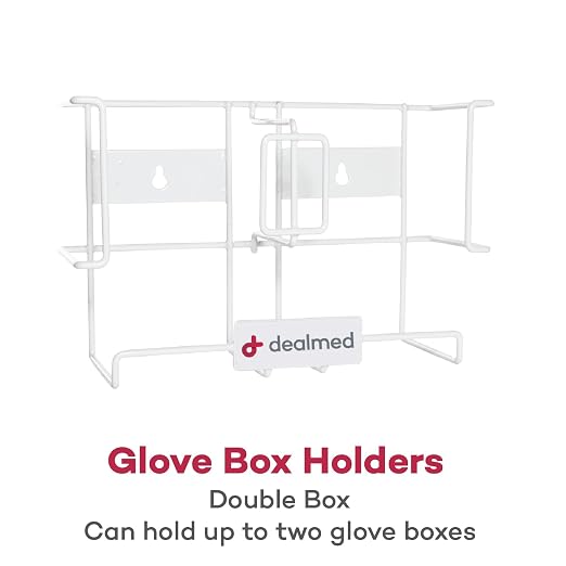 Dealmed 787132 Glove Box Holder - Universal - Wall Mount Dispenser | Powder Coated Alloy Steel, 2-Box Capacity, Open Wire Design, 11.8 x 4.3 x 7.7 in, Mounting Hardware Included