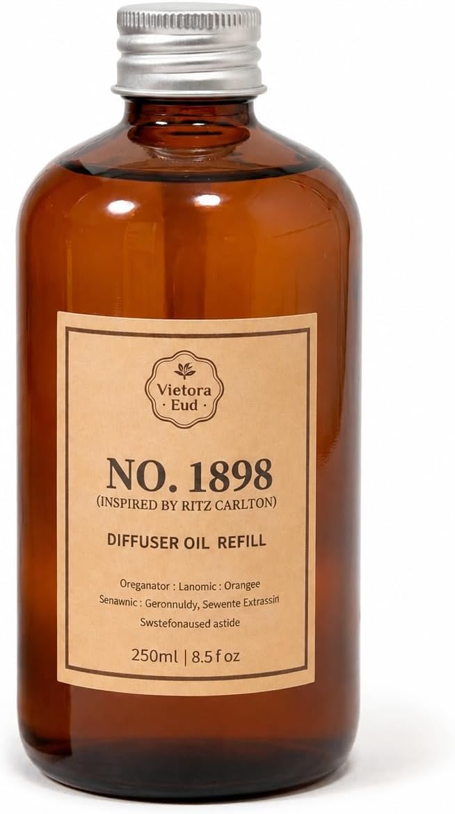 No. 1898 Diffuser Oil Refill Inspired by Ritz Carlton | Luxury Hotel-inspired, 8.5 Fl Oz for Reed diffusers, Room Sprays, Humidifier,Aroma Diffusers