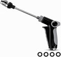 High Pressure Hose Nozzle, High Pressure Water Gun with 360 ° Rotating Spray, Multi Function Pressure Washer Nozzle, 3/4 Inch Connector with 4 Sealing Rings for Yard, Car and Pet Cleaning