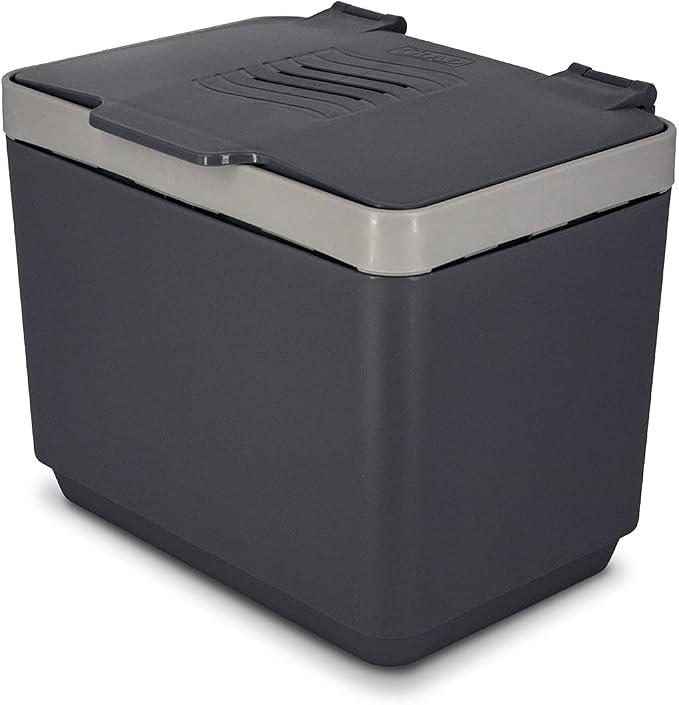 GLAD Compost Bin for Kitchen, 1.5 Gallon | Plastic Container with Removable Inner Basket, Bag Storage Holder, and Carbon Odor Blocking Filters, Gray