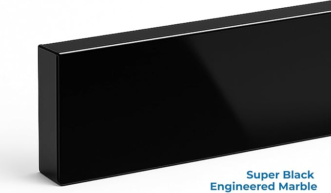 Bathroom Vanity Sink Backsplash/Sidesplash (Super Black Engineered Marble, 4" x 24")