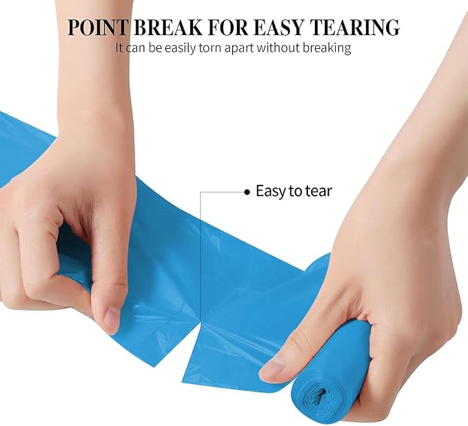 5 Rolls Small Trash Garbage Bags, 4 Gallon 200 Counts (Blue) | Strong Thin Material Disposable Kitchen Garbage Bags, Durable Plastic Trash Bags for Office Home Bedroom Garden Waste Bin