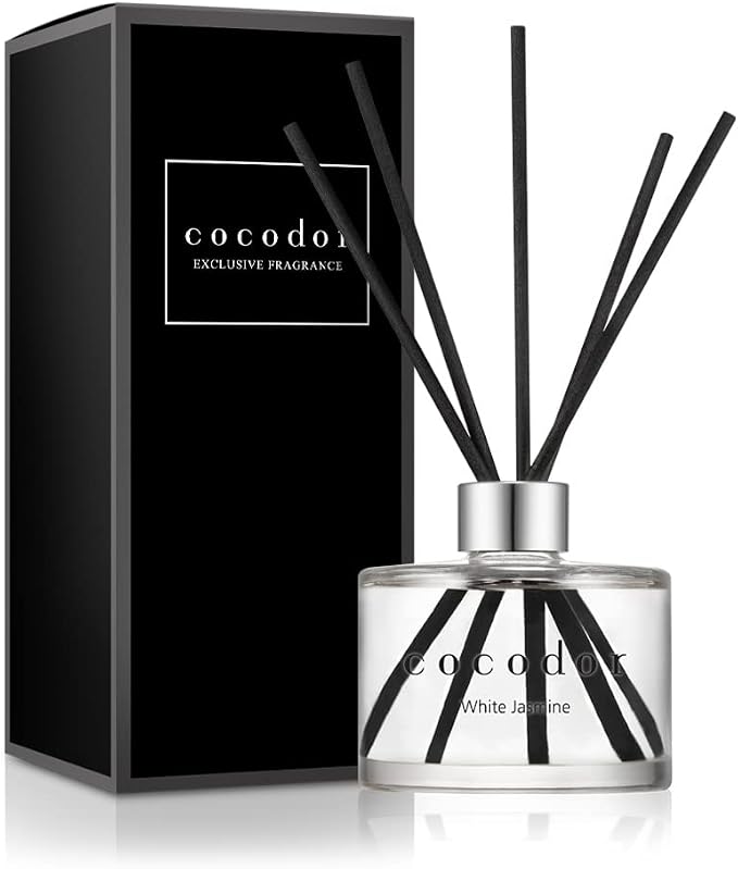 COCODOR Signature Reed Diffuser Set/White Jasmine / 6.7oz /1 Pack/Home Fragrance Diffuser, Oil Scent Diffuser for Bathroom Shelf Decor