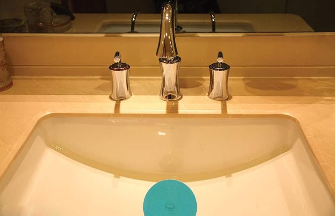 V-TOP Tub Stopper 2 Pack, 6 inches Large Silicone Drain Plug Hair Stopper Flat Suction Cover, Bathtub Accessories for Kitchen Bathroom and Laundry