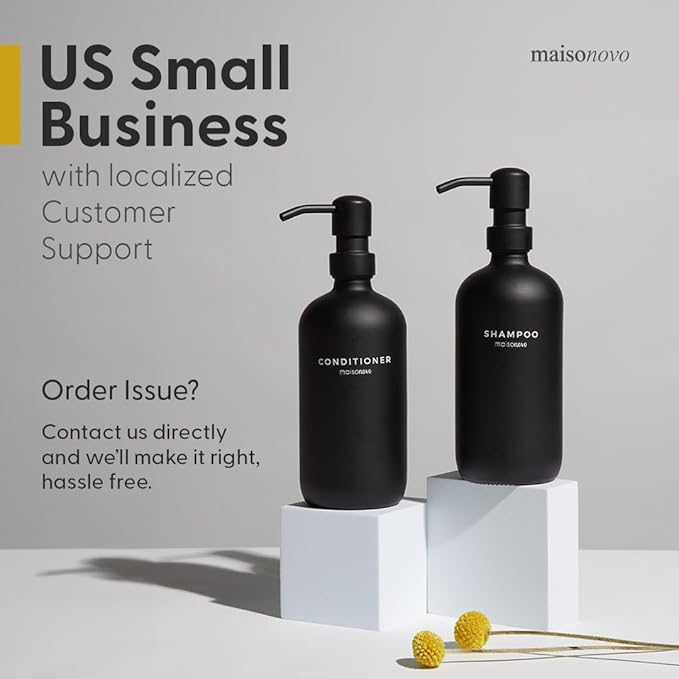 MaisoNovo Soap Pump Replacement - 2X White Bamboo Pumps - Pump Dispenser - Soap Dispenser Pump Replacement - Stainless Steel Soap Pump - Pump for Soap Dispenser