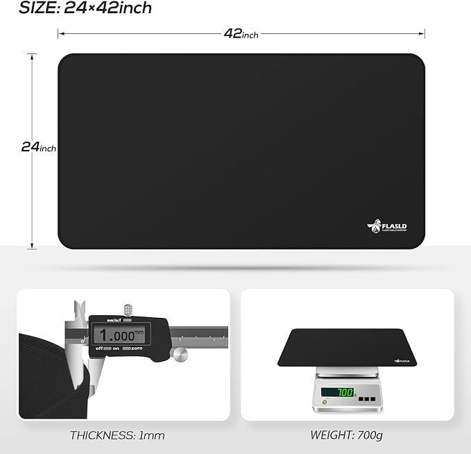 FLASLD Heavy-Duty Hearth Rugs for Fireplaces Fire Resistant, 24 X 42 inches Gas Grill Splatter Mat, Fireproof Heat Resistant Non Stick BBQ Patio Protector, Under Grill Mat for Outdoor Grill