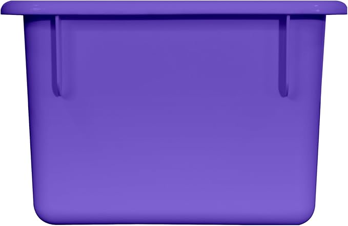 Wood Designs Cubby Storage Bin, Heavy Duty Plastic Containers for Kids Purple Cubby Tray Set of 20