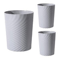 UUJOLY Plastic Small Trash Can Wastebasket, Garbage Container Basket for Bathrooms, Laundry Room, Kitchens, Offices, Kids Rooms, Dorms, 1.8 Gallon, Grey, 3 Pack