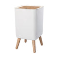 WanWanKa Mini White Plastic Trash Can, 2.6 Gallon Capacity, Slim Design, Anti-Odor, Easy to Clean, Suitable for Any Place
