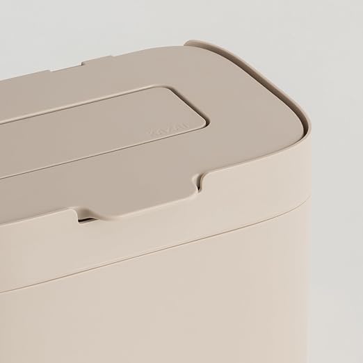 KAZAI. Compost Bin Kitchen 'Elin' | 1.2 GAL / 4.5L Countertop Compost Bin with Lid & Carbon Filter | Odor-Free, Dishwasher Safe, with Inner Bucket | Small Indoor Kitchen Composter | Taupe