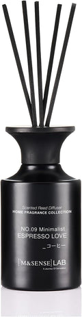 M&SENSE Minimalist Large Reed Diffuser 300ml, Espresso Love Scented with Natural Essential Oils, Long Lasting with 7 Sticks, Non-Toxic Home Fragrance for Bedroom, Bathroom Decor