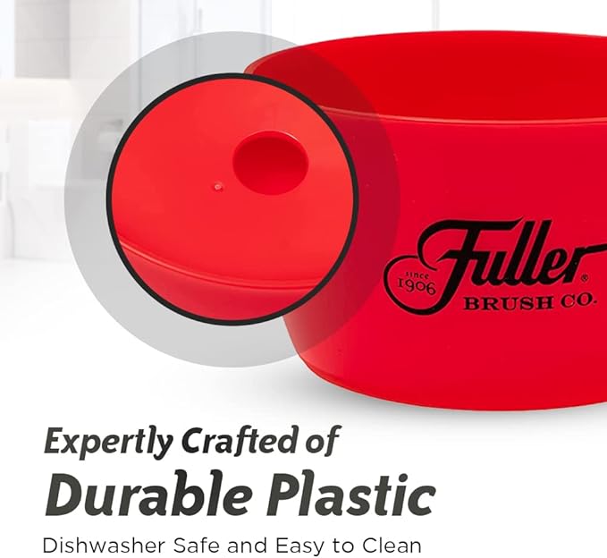 Fuller Brush Handy Holder with Drain Rack – Small Sink Caddy for Organizing Cleaning Sponges & Tools – Removable Drain Tray, Dishwasher Safe – Red