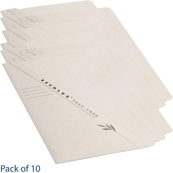 Jalema Tree-Free Insertion Folders, Natural Beige | Holds up to 20 sheets, cardboard made from agricultural waste, natural beige, for office, school or presentations