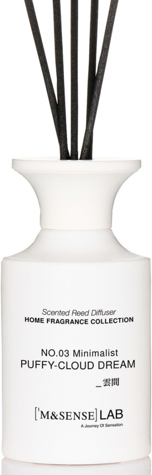 M&SENSE Minimalist Large Reed Diffuser 300ml, Puffy Cloud Dream Scented with Natural Essential Oils, Long Lasting with 7 Sticks, Non-Toxic Home Fragrance for Bedroom, Bathroom Decor