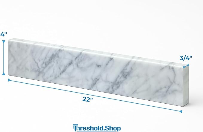 Bathroom Vanity Sink Backsplash/Sidesplash (Carrara Marble, 4" x 22")