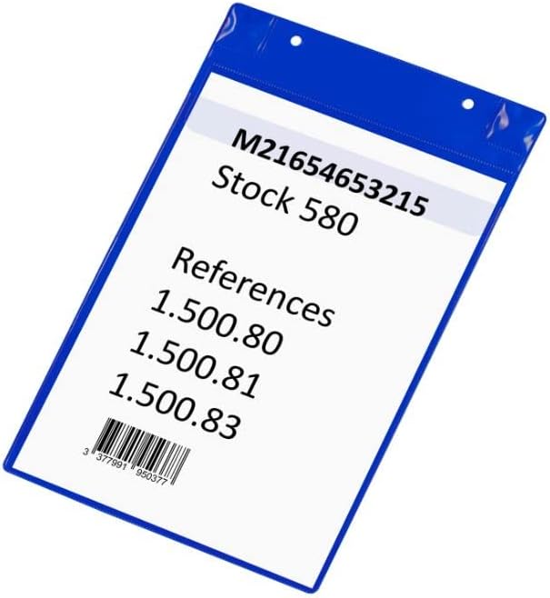 Tarifold Magnetic Identification Pockets, Multi-Size, Blue, 5 Pack | 5 magnetic identification pockets, fits multiple document sizes, full magnetic backing, blue frames, quick document changes