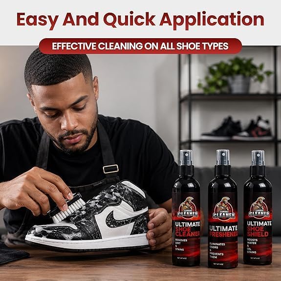 Combat Cleaner Shoe Cleaning Kit – Complete Sneaker Care Solution for Leather, Suede, Canvas, Mesh, Nubuck & More