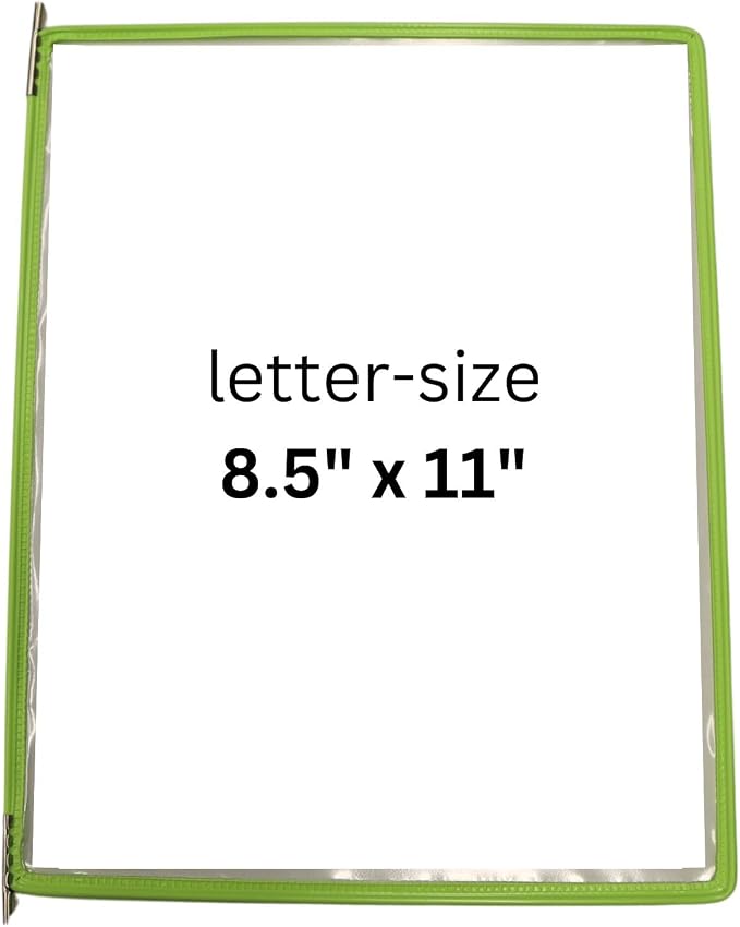 Tarifold Replacement Pivoting Pockets, Letter Size, 10 Pack | 10 non-glare wire-reinforced PVC pockets hold 20 letter-size sheets, snap-on index tabs included, top-loading