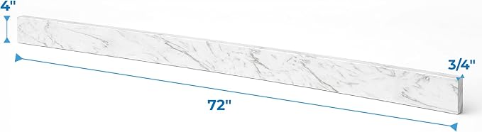 Bathroom Vanity Sink Backsplash/Sidesplash (Engineered Carrara Marble, 4" x 72")