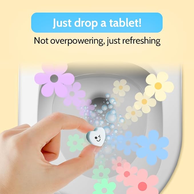 Effervescent Bathroom Air Freshener - Floral Lavender - Toilet Deodorizer, Bathroom Odor Eliminator, Toilet Freshener, Flushable Air Freshener Toilet Tablets, 1 Pack (30 Tablets)