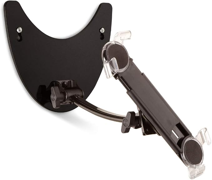 Tarifold X-tend Desktop Tablet Holder, Fits 7-10 Inch Tablets, Black | Fits 7-10 inch tablets, 360-degree rotating holder, locking cap screws, secure transparent corners, durable metal base