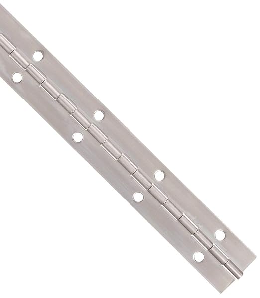 Stainless Steel Continuous Hinge with Hole, Bright Annealed Finish (4 Feet, 2 Inches)