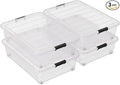 50 Quart Multipurpose Under Bed Storage Container Bins with Secure Latch Lid & Wheels, Underbed Storage Organizer Box, 3-Pack, Clear