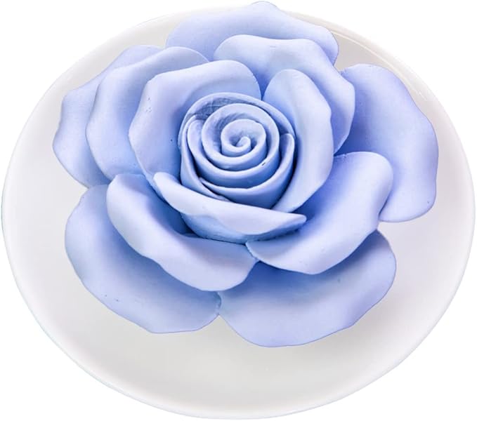 Essential Oil Passive Flower Diffuser -Non-Electric Porcelain Aromatherapy Diffusers for Small Mini Room, Desk Decorative, Bathroom (Blue Rose) | Non-electric ceramic diffuser for desks, bathrooms and small rooms