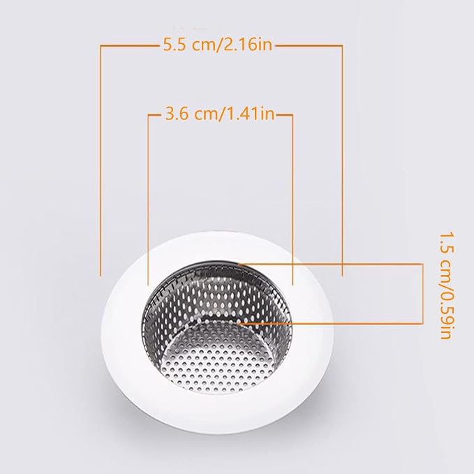 Drain Hair Catcher,Drain Stoper,Shower Drain Cover for Bathtub, Kitchen Sink Strainer, Stainless Steel Bathroom Sink, Drain Stopper with (4 PCS,Black,2.1 in)