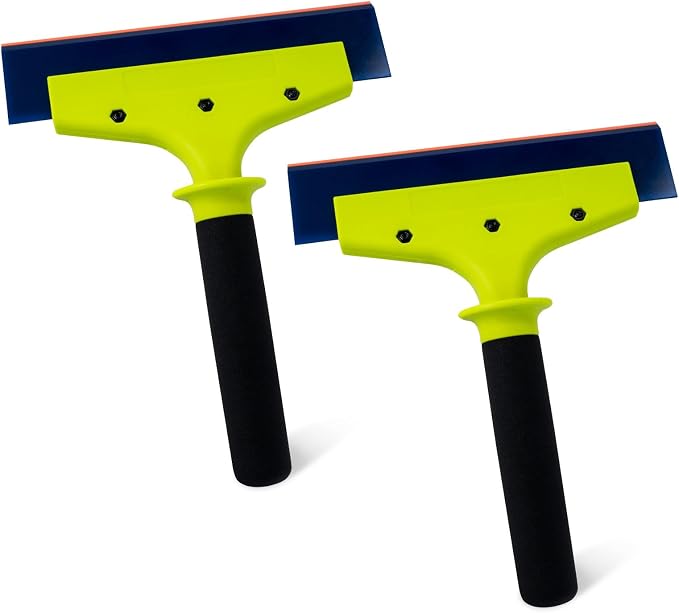 NEWISHTOOL 2 Pack Rubber Squeegee with Nylon Handle Window Tint Tools | Tint Squeegee for Water Removal, Glass Cleaning, PPF Installing and Window Film Application