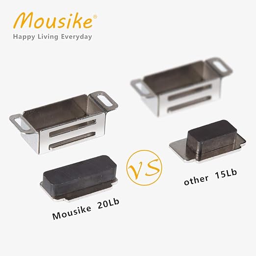 Mousike Cabinet Magnets Magnetic Door Catch Stainless Steel Door Magnet for Kitchen Bathroom Cupboard Wardrobe Closet Closures Cabinet Door Drawer Latch 20 lbs(20Pack)