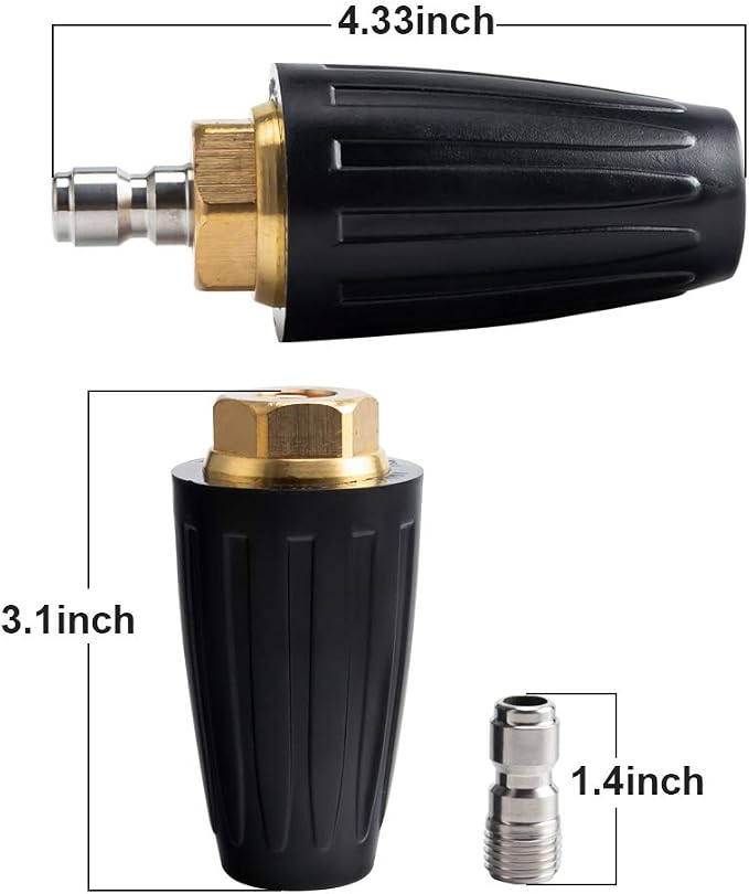 AURORA CAR Pressure Washer Tips Turbo Nozzle Pressure Washer 4000 PSI Max | Rotating Pressure Washer Nozzle with 1/4'' Quick Connect for Cleaning Brick, Concrete, and Vinyl Surfaces，4.0 GPM 4.0 Orifice