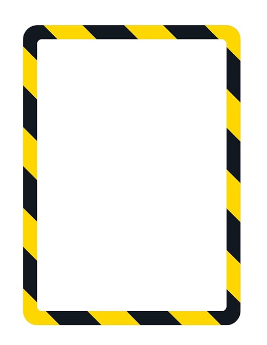 Tarifold Magnetic Safety Display Pockets, Letter Size, Yellow/Black, 2 Pack | 2 magnetic safety display pockets, full magnetic backing, wide opening for quick updates, portrait or landscape, yellow/black