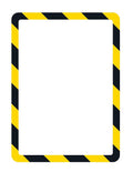 Tarifold Magnetic Safety Display Pockets, Letter Size, Yellow/Black, 2 Pack | 2 magnetic safety display pockets, full magnetic backing, wide opening for quick updates, portrait or landscape, yellow/black