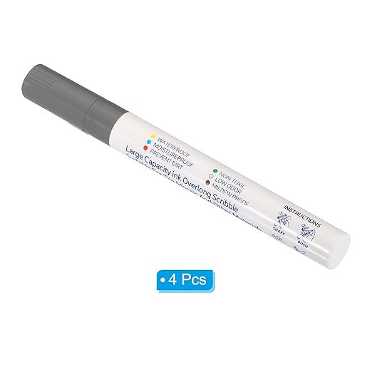 PATIKIL Grout Pen, 4 Pack Grey Tile Marker Waterproof Grout Sealer Pen Tile Repair Pens Paint Pens for Wall Floor Bathroom Kitchen Refresh