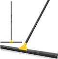 SOBONNE 30" Large Floor Squeegee Broom for Concrete Water Removal | Heavy Duty Double Rubber Water Squeegee/57" Long Handle for Tile Deck Bathromm Pool Warehouse Outdoor/Yellow