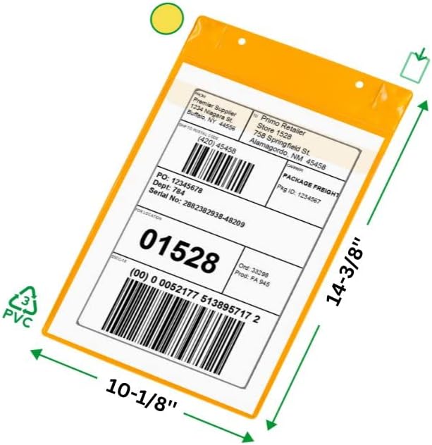 Tarifold Magnetic Identification Pockets, Multi-Size, Golden Rod, 5 Pack | 5 magnetic identification pockets, fits multiple document sizes, full magnetic backing, golden rod frames