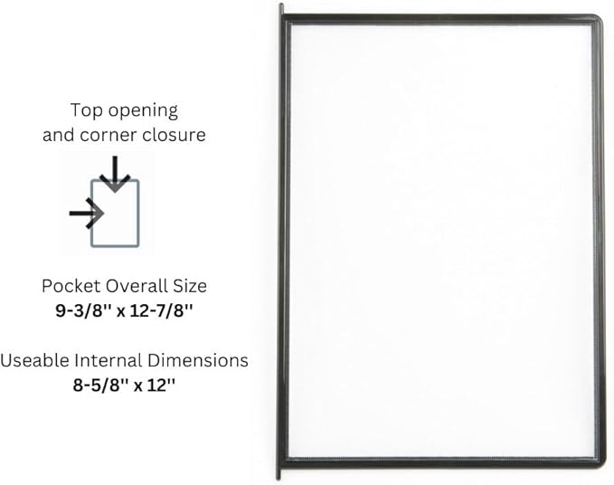 Tarifold Desktop Reference System, 10 Pockets, Easy-Load Design, Black | 10 double-sided polypropylene pockets hold 20 letter-size sheets, sturdy metal base, quick-find indexing, easy to assemble